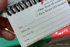 NYC Metro Card Address Book, Inside Page