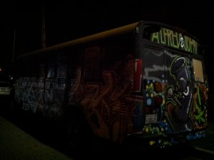 Side View of Graffiti Bus